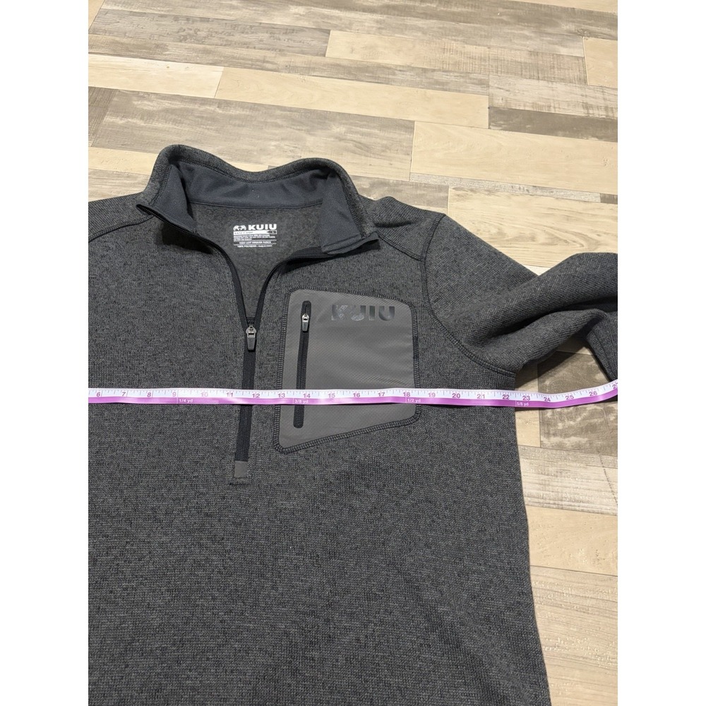 Kuiu Mens L Base Camp Pullover Sweater Gray Quarter Zip Outdoor Fleece Hunt Hike - Picture 3 of 4